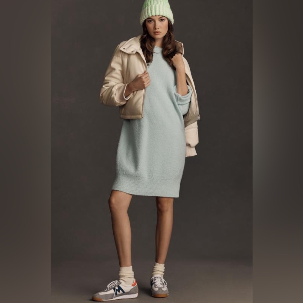 Anthropologie Long-Sleeve Sweater Mini Dress Sz L